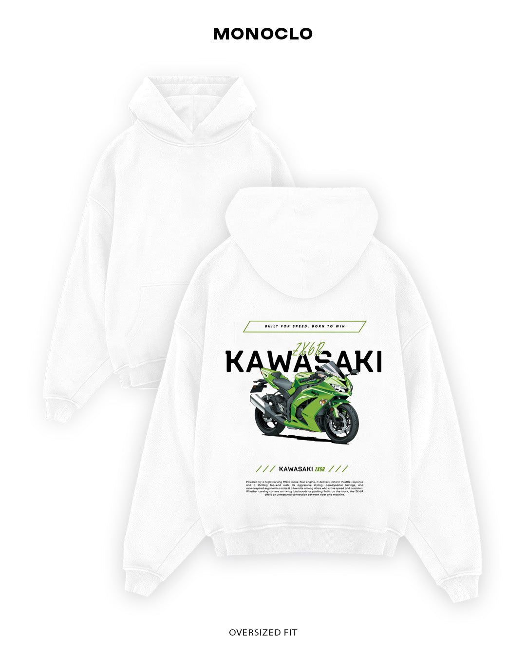 Худі Kawasaki ZX6R - shop_name Білий