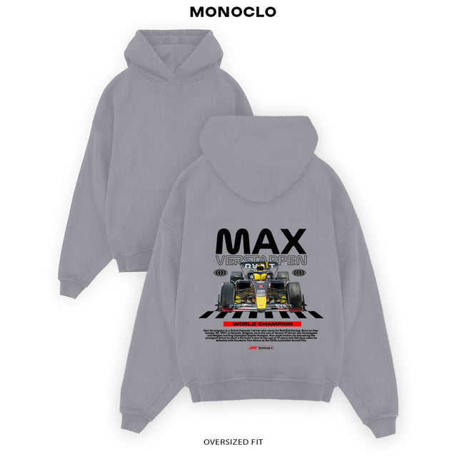 Худі Max Verstappen сіре - streetwear худі автоспорт Monoclo