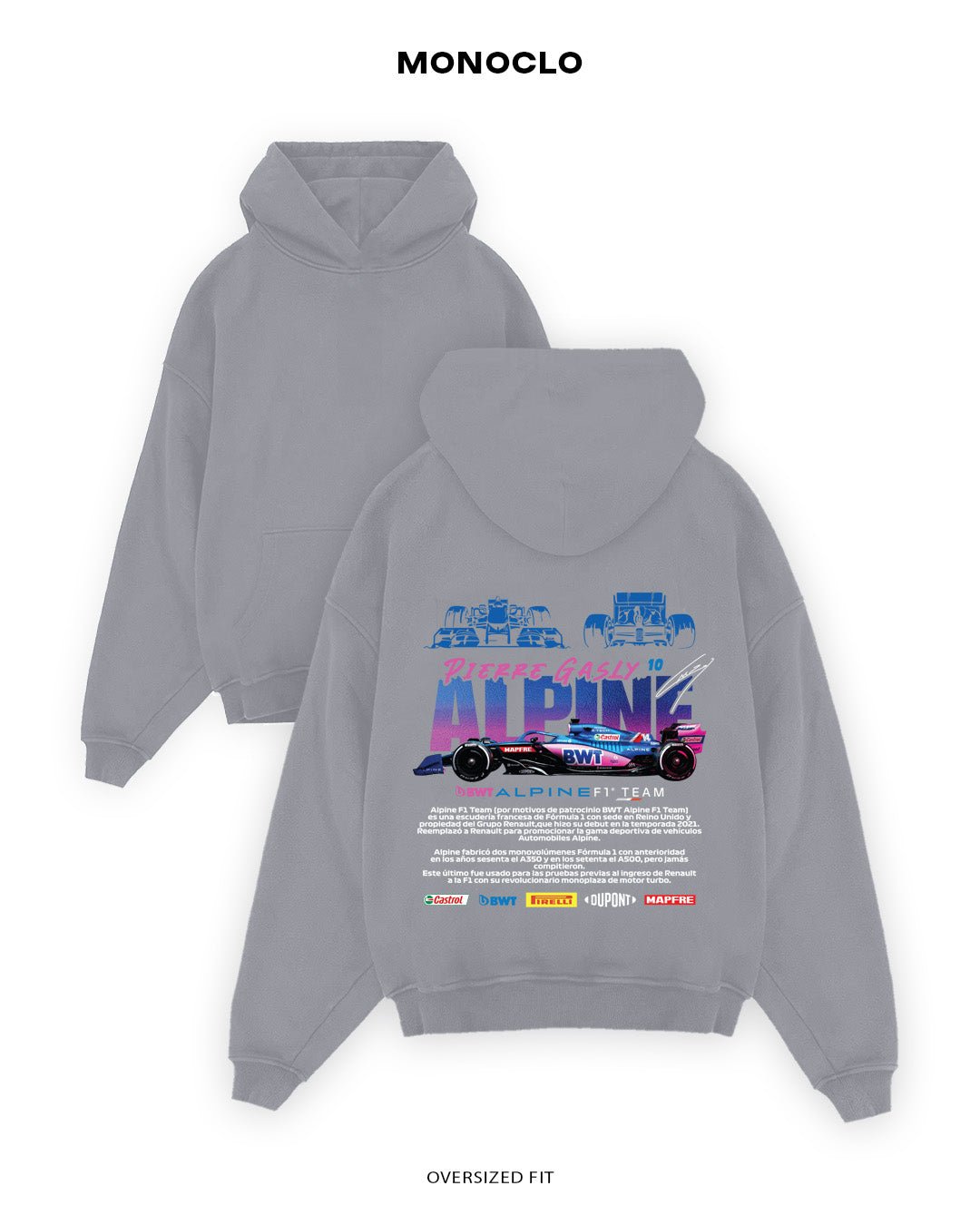 Худі Monoclo Alpine F1 Team Pierre Gasly - shop_name Сірий