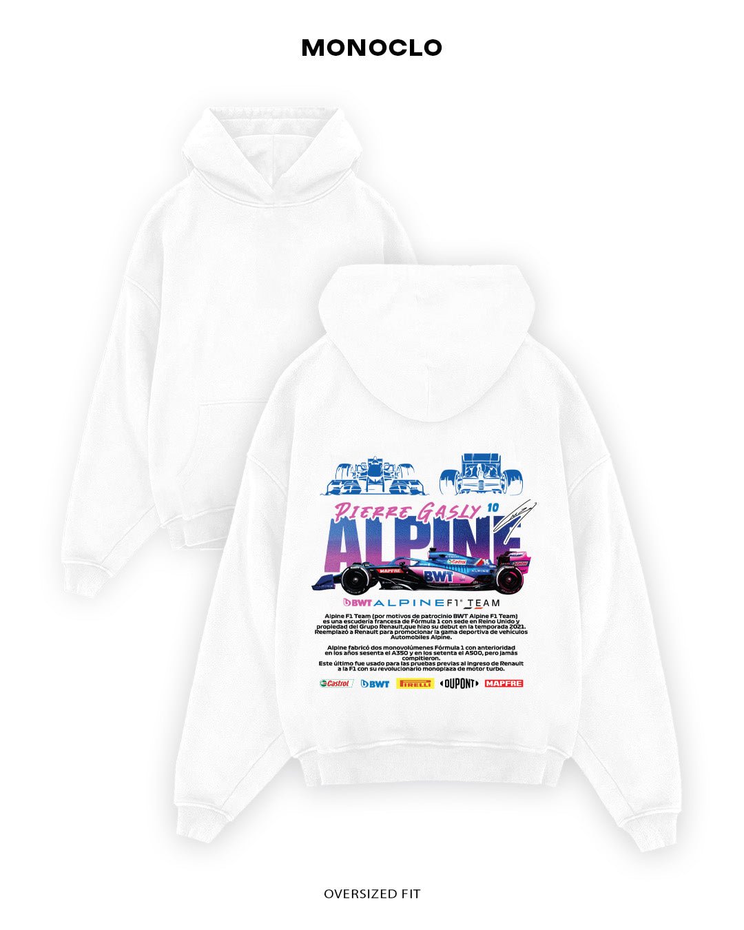 Худі Monoclo Alpine F1 Team Pierre Gasly - shop_name Білий