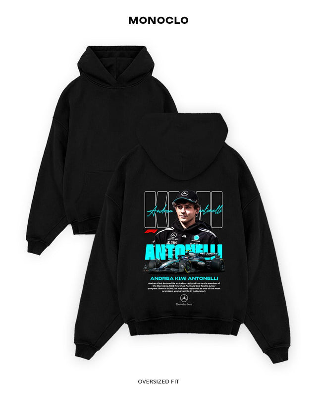 Худі Monoclo Andrea Kimi Antonelli – Mercedes F1 🏁 Portret - shop_name Чорний