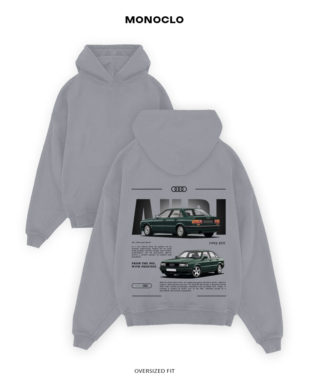 Худі Monoclo Audi 80 B4 - shop_name Сірий