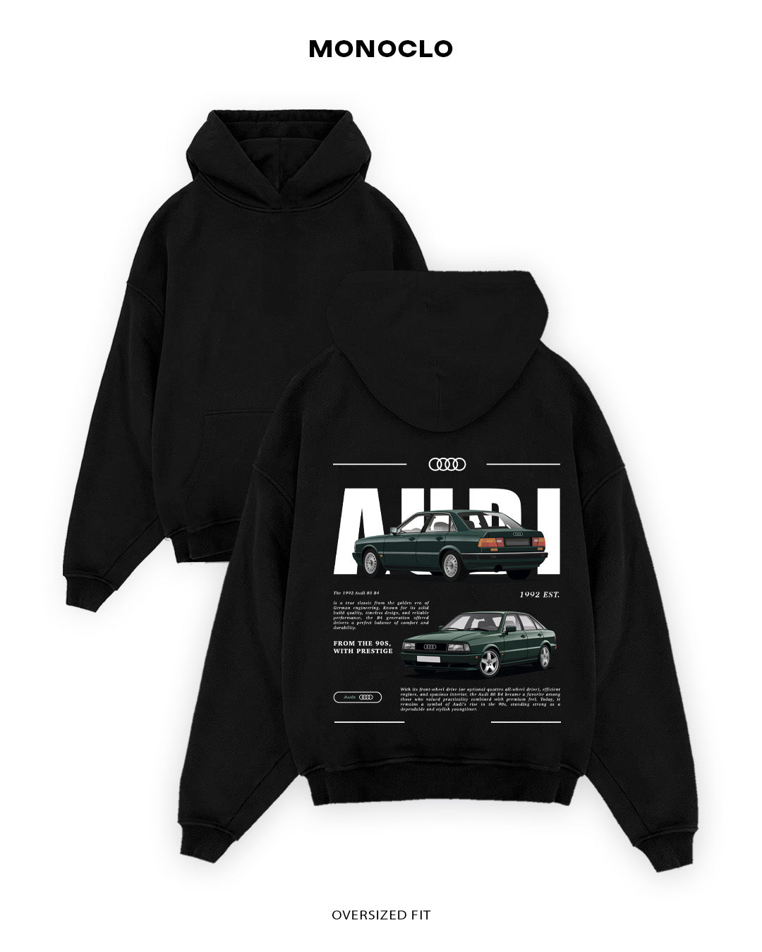 Худі Monoclo Audi 80 B4 - shop_name Чорний