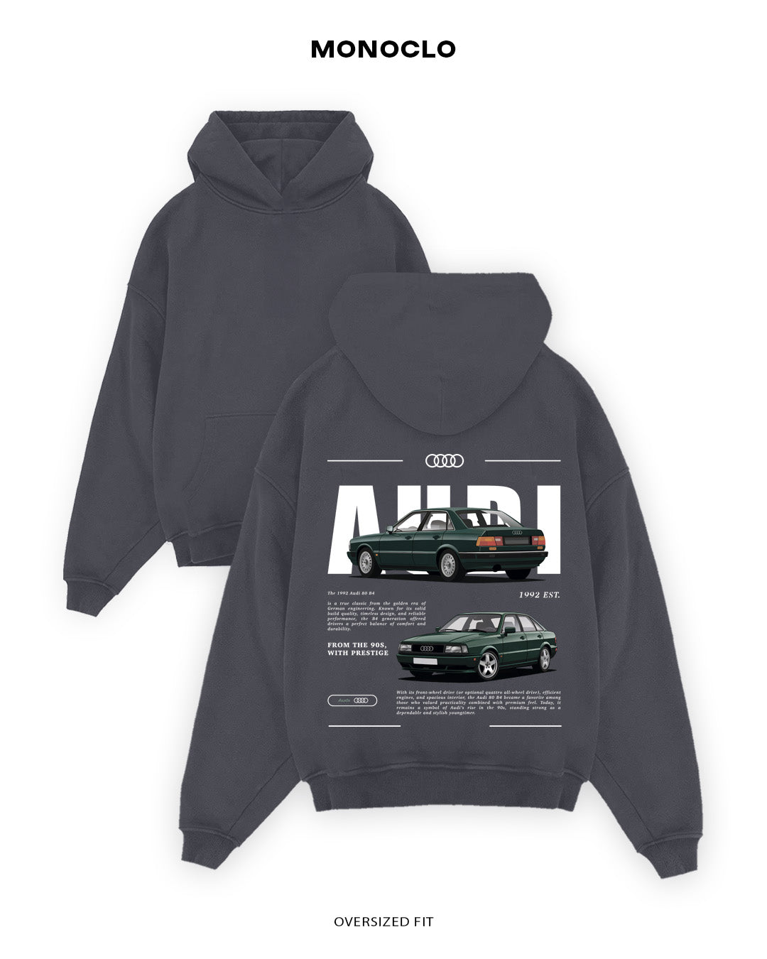 Худі Monoclo Audi 80 B4 - shop_name Графітовий