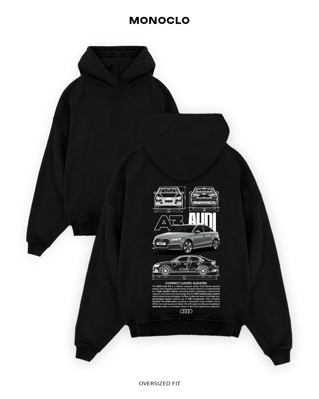 Худі Monoclo Audi A3 - shop_name Чорний