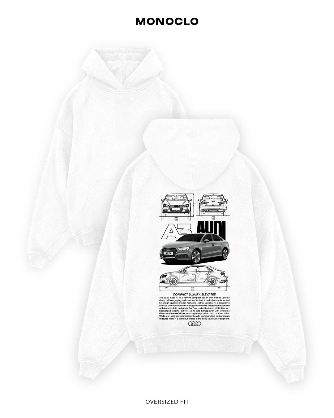 Худі Monoclo Audi A3 - shop_name Білий