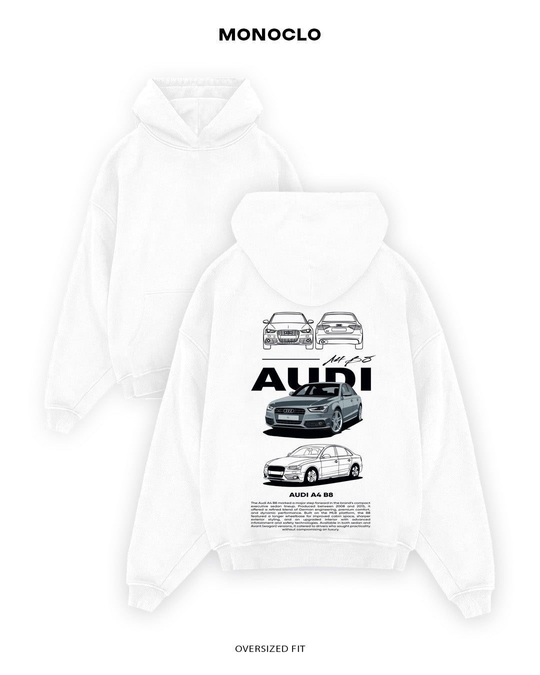 Худі Monoclo Audi A4 B8.5 Platinum - shop_name Білий