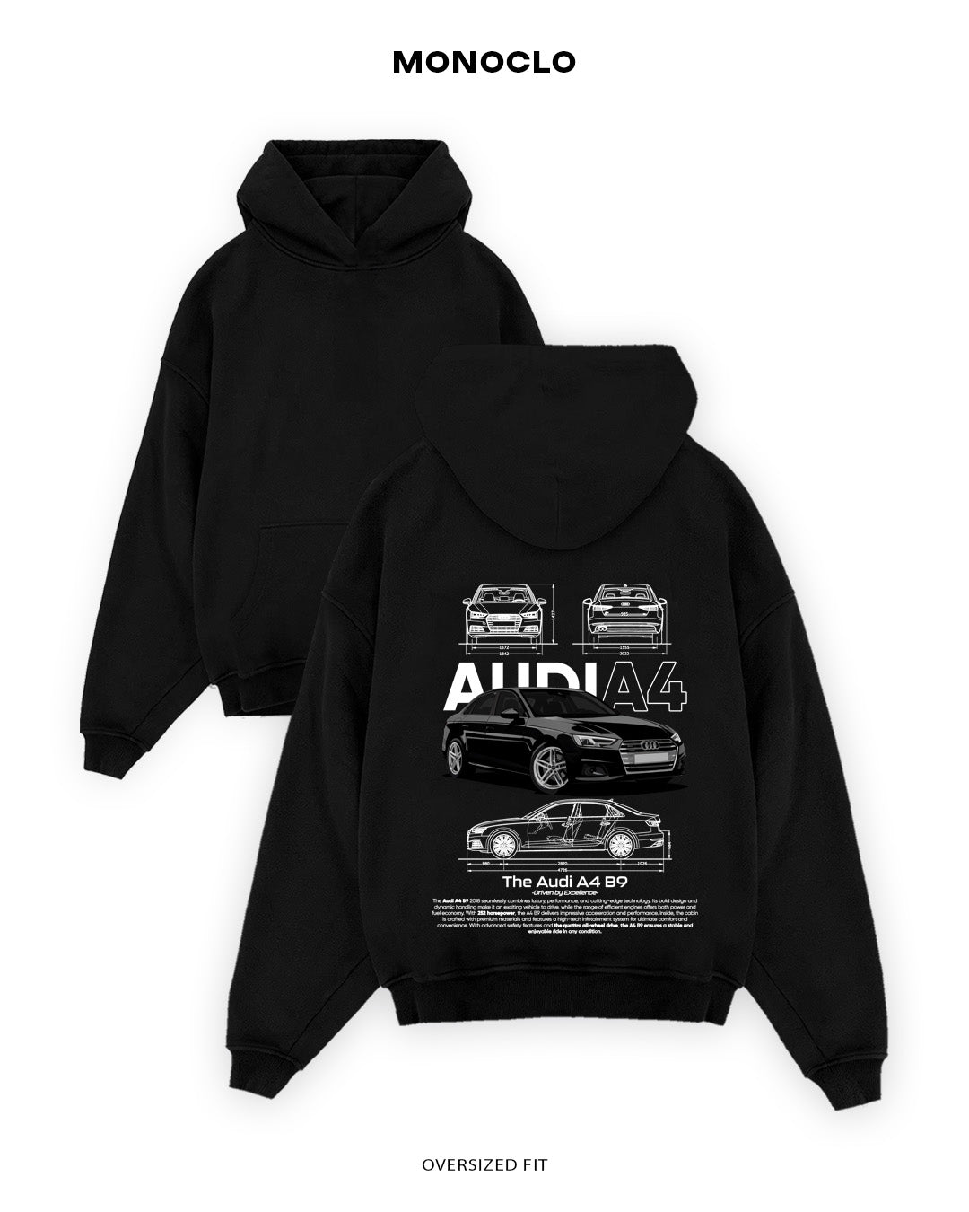 Худі Monoclo Audi A4 B9 Black - shop_name Чорний