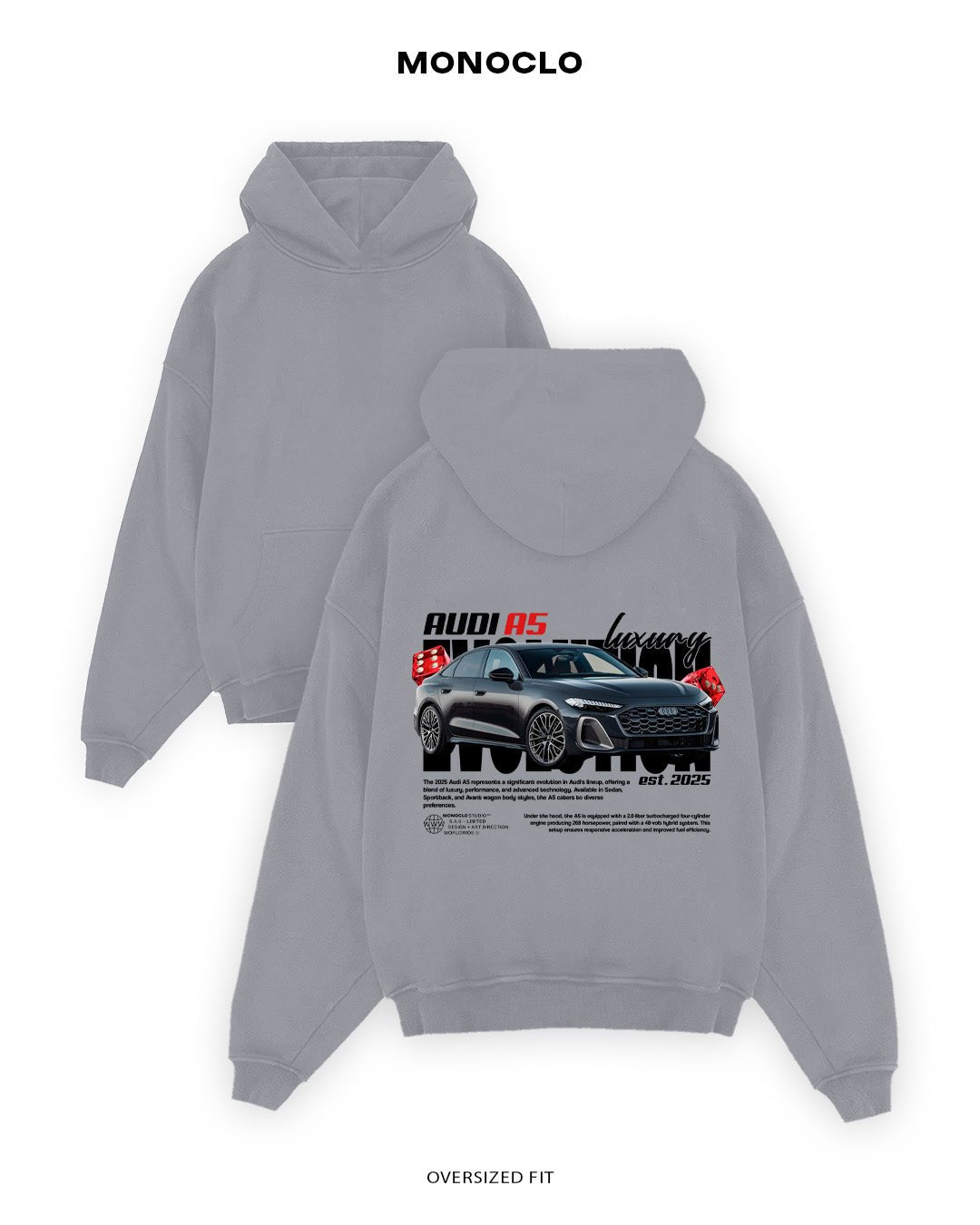 Худі Monoclo Audi A5 2025 Sportback Luxury - shop_name Сірий