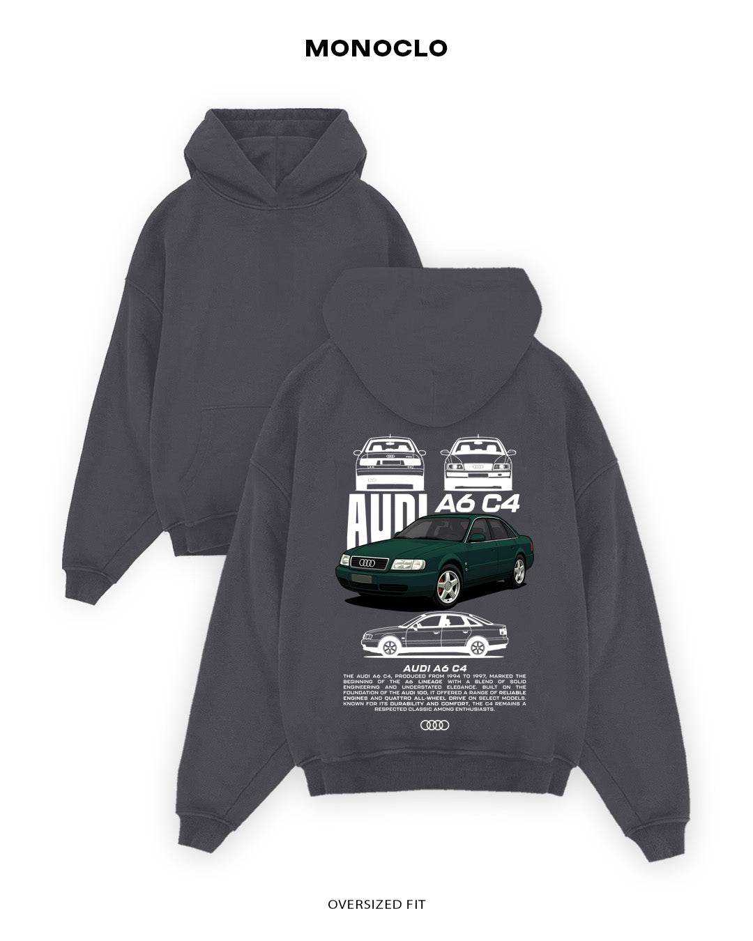 Худі Monoclo Audi A6 C4 - shop_name Чорний