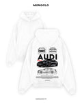 Худі з принтом Audi RS7, біле, оверсайз — Monoclo