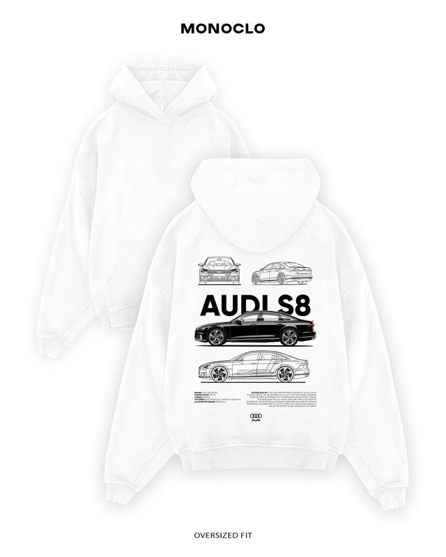 Худі Monoclo Audi S8 - shop_name Білий