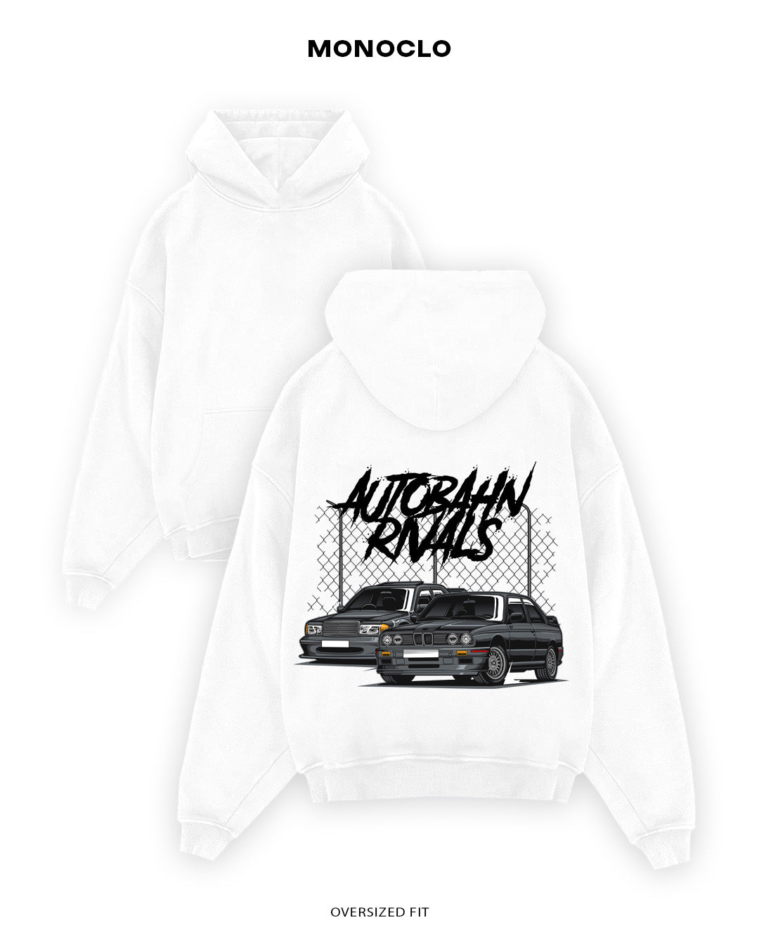 Худі Monoclo Autobahn Rivals E30 - shop_name Білий