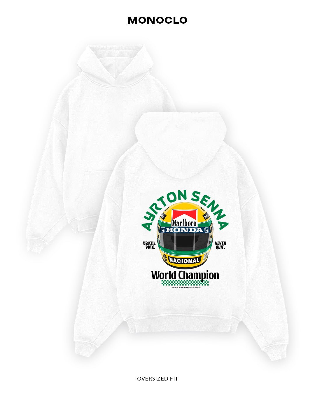 Худі Monoclo Ayrton Senna Honda Helm - shop_name Білий