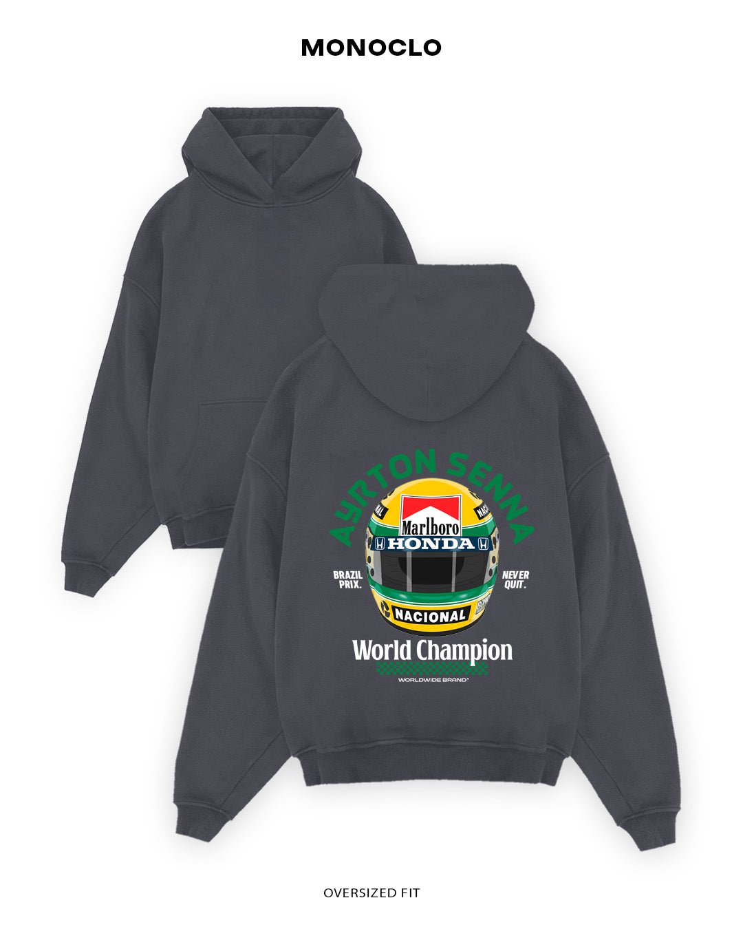 Худі Monoclo Ayrton Senna Honda Helm - shop_name Графітовий
