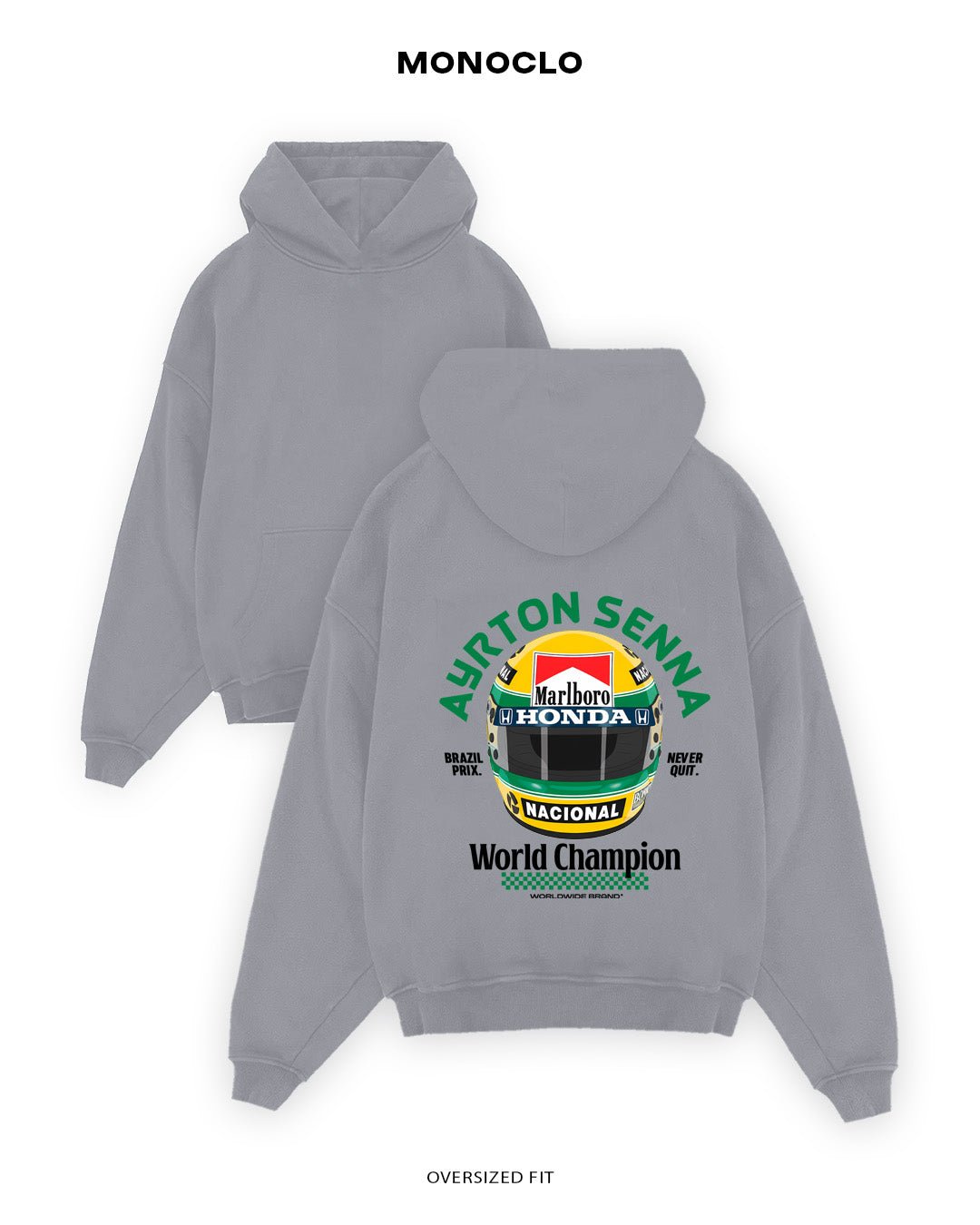 Худі Monoclo Ayrton Senna Honda Helm - shop_name Сірий