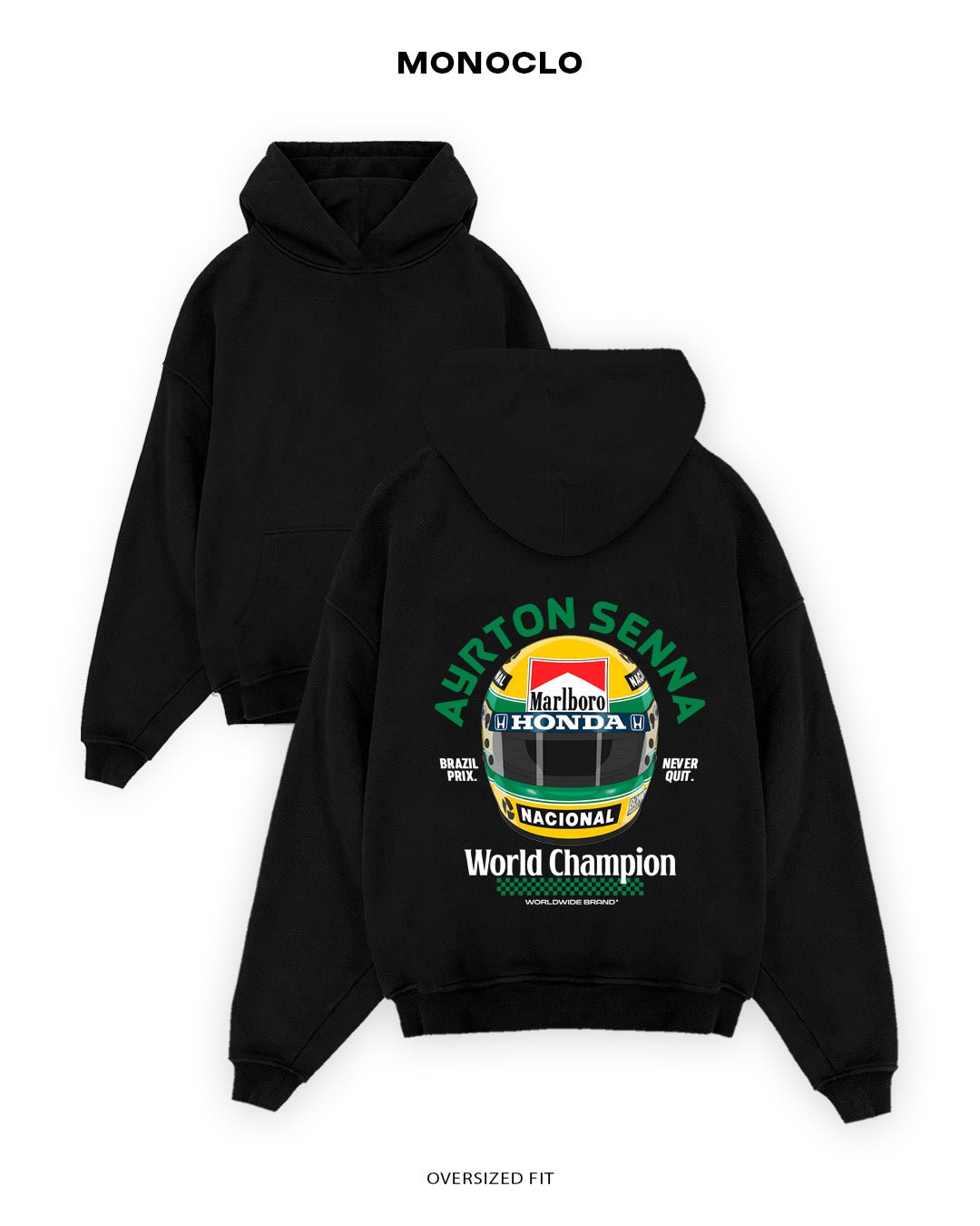 Худі Monoclo Ayrton Senna Honda Helm - shop_name Чорний