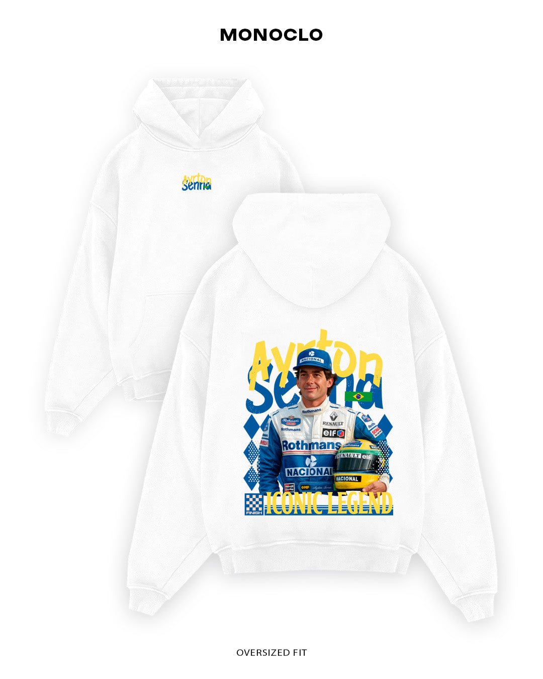Худі Monoclo Ayrton Senna Iconic Legend - shop_name Білий
