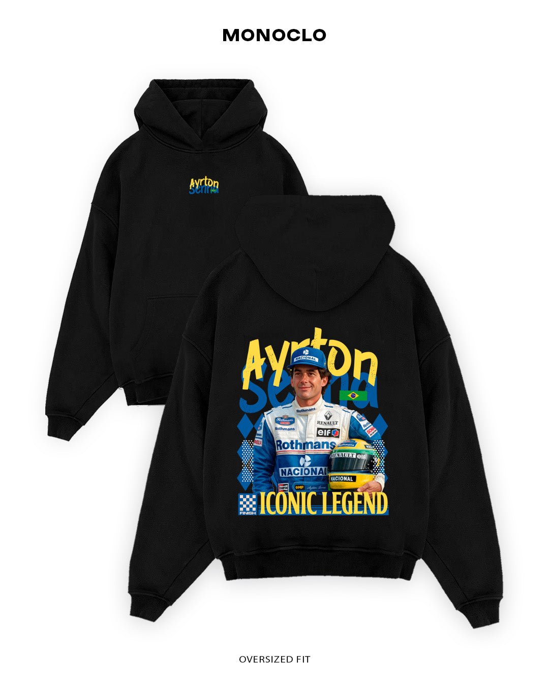 Худі Monoclo Ayrton Senna Iconic Legend - shop_name Чорний