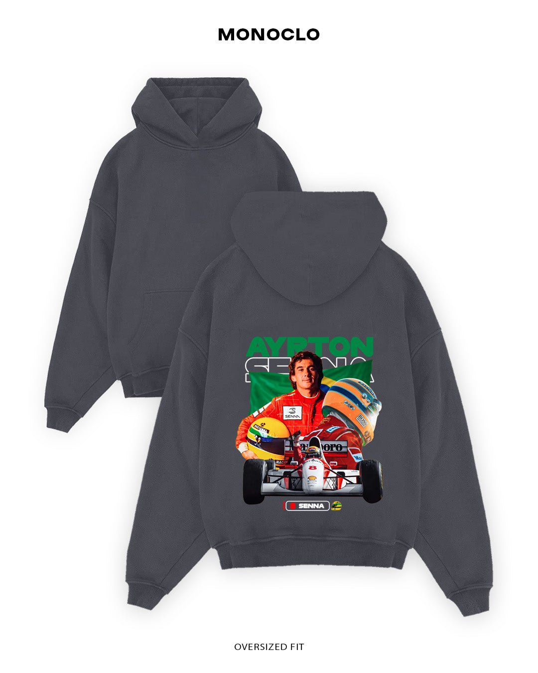 Худі Monoclo Ayrton Senna Legacy – Оверсайз Унісекс - shop_name Графітовий