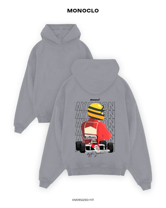Худі Monoclo Ayrton Senna McLaren Edition – Оверсайз Унісекс - shop_name Сірий