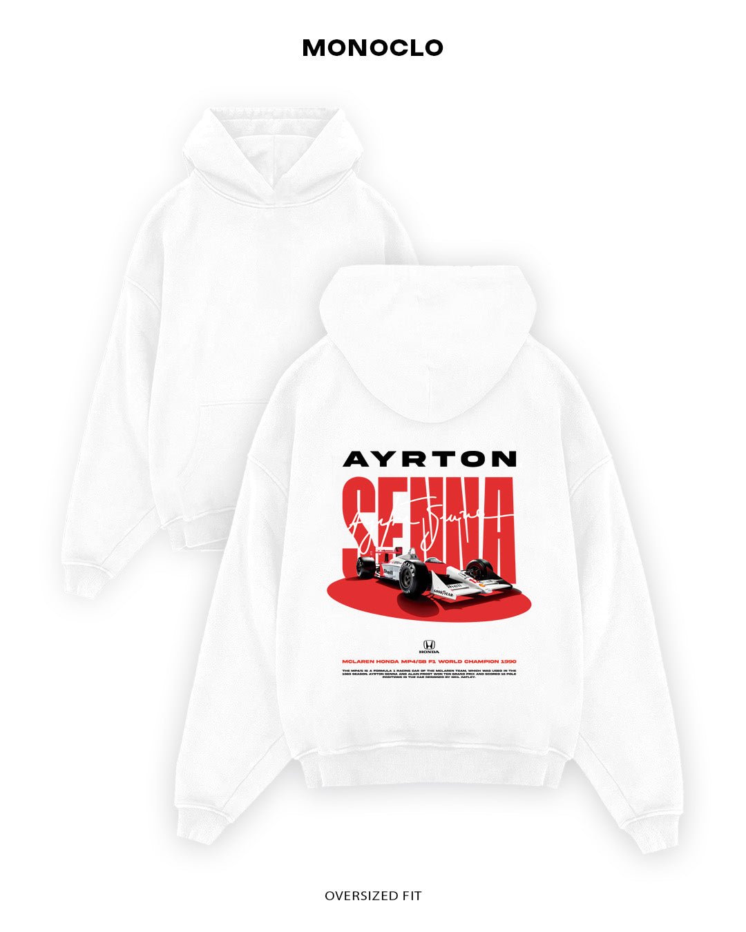 Худі Monoclo Ayrton Senna McLaren MP4/5 First - shop_name Білий
