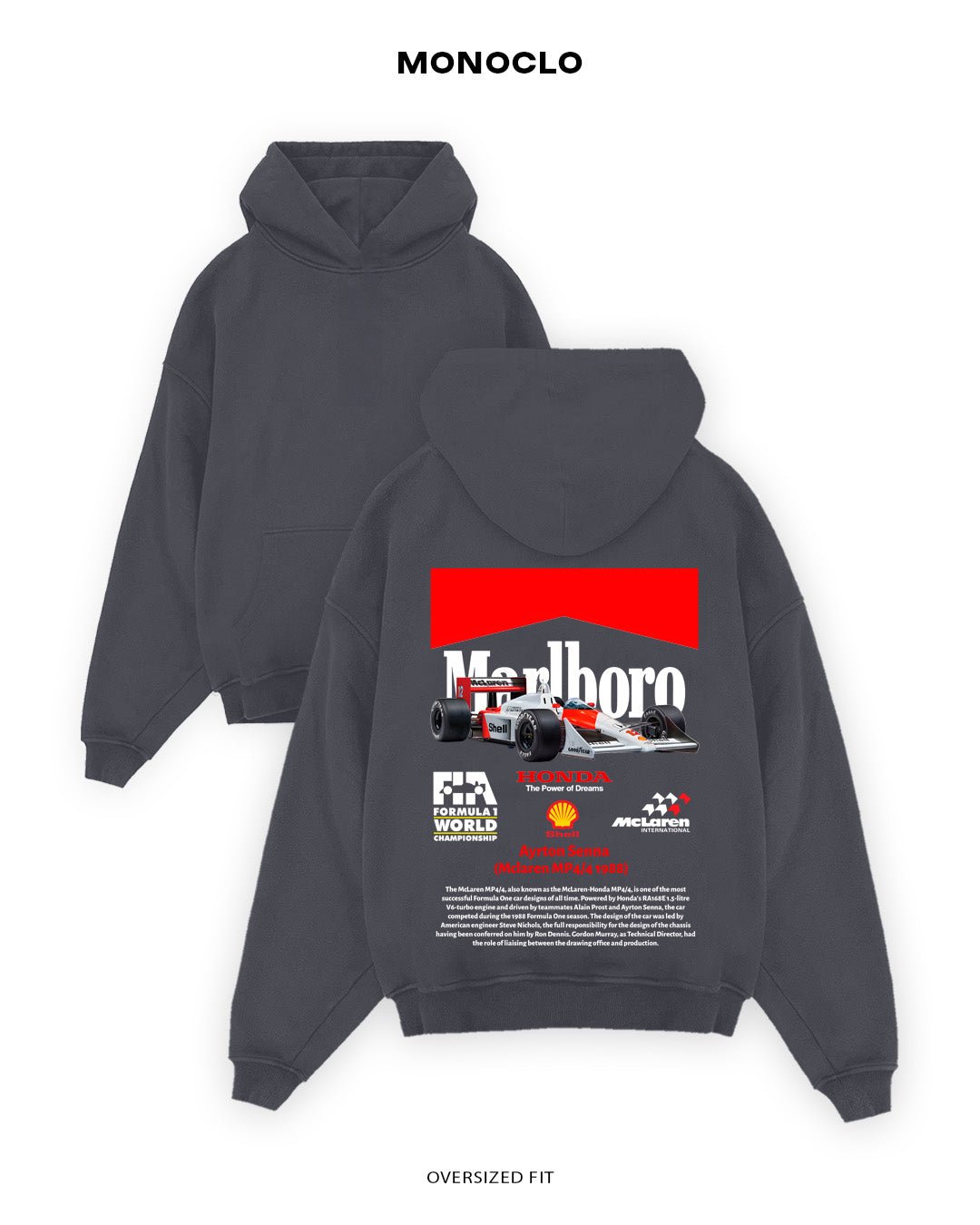 Худі Monoclo Ayrton Senna MP4/4 1988 Edition - shop_name Графітовий