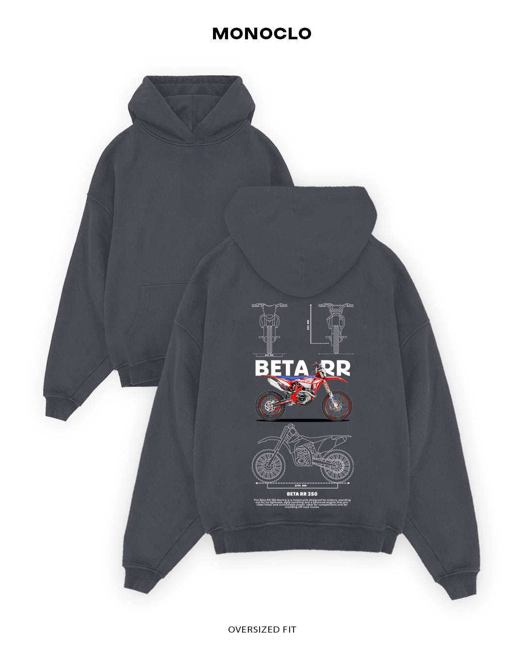 Худі Monoclo Beta RR 350 - shop_name Графітовий