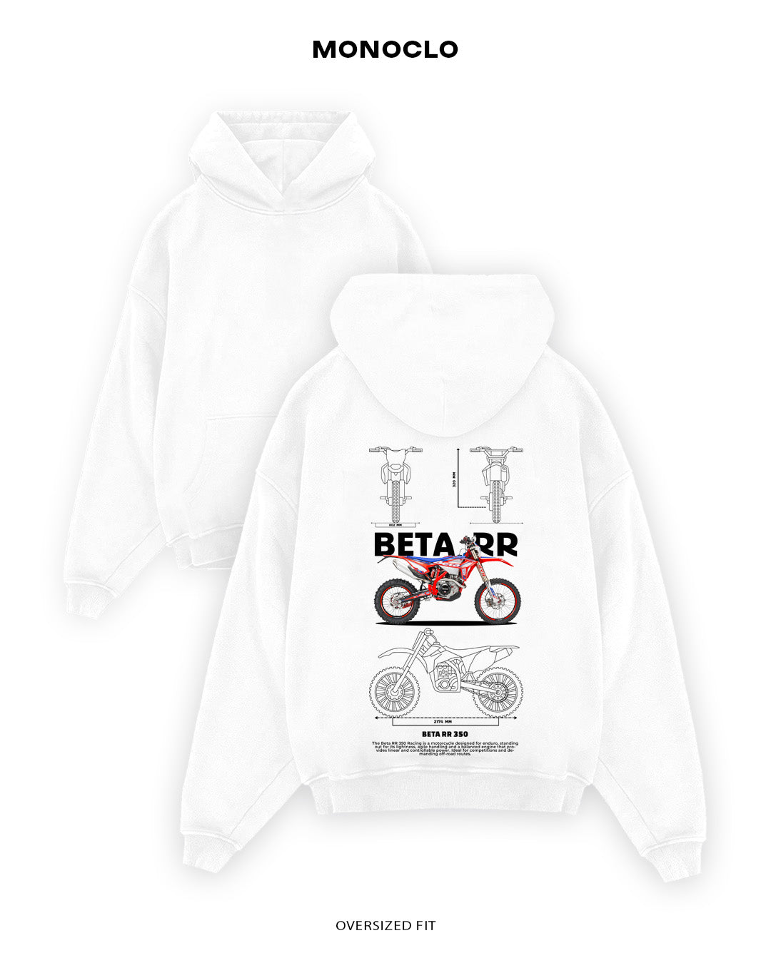 Худі Monoclo Beta RR 350 - shop_name Білий