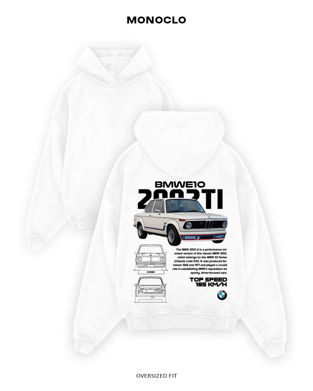 Худі Monoclo BMW 2002 TI (E10) - shop_name Білий