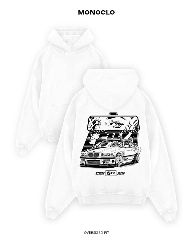 Худі Monoclo BMW E36 Street Setup - shop_name Білий