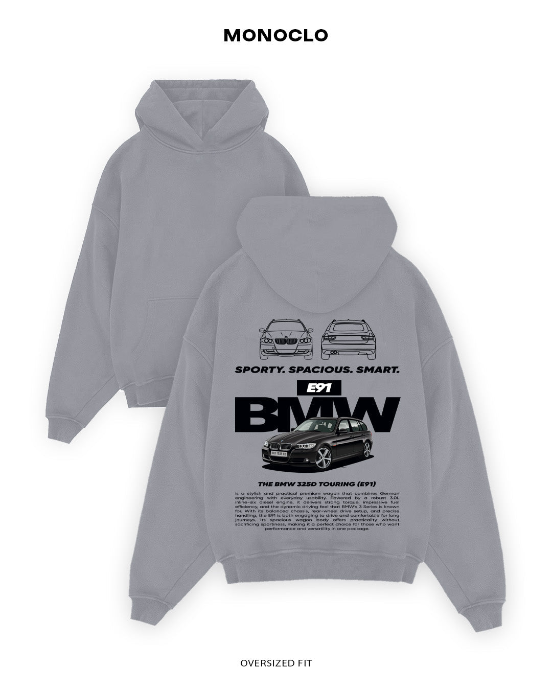 Худі Monoclo BMW E91 - shop_name Сірий