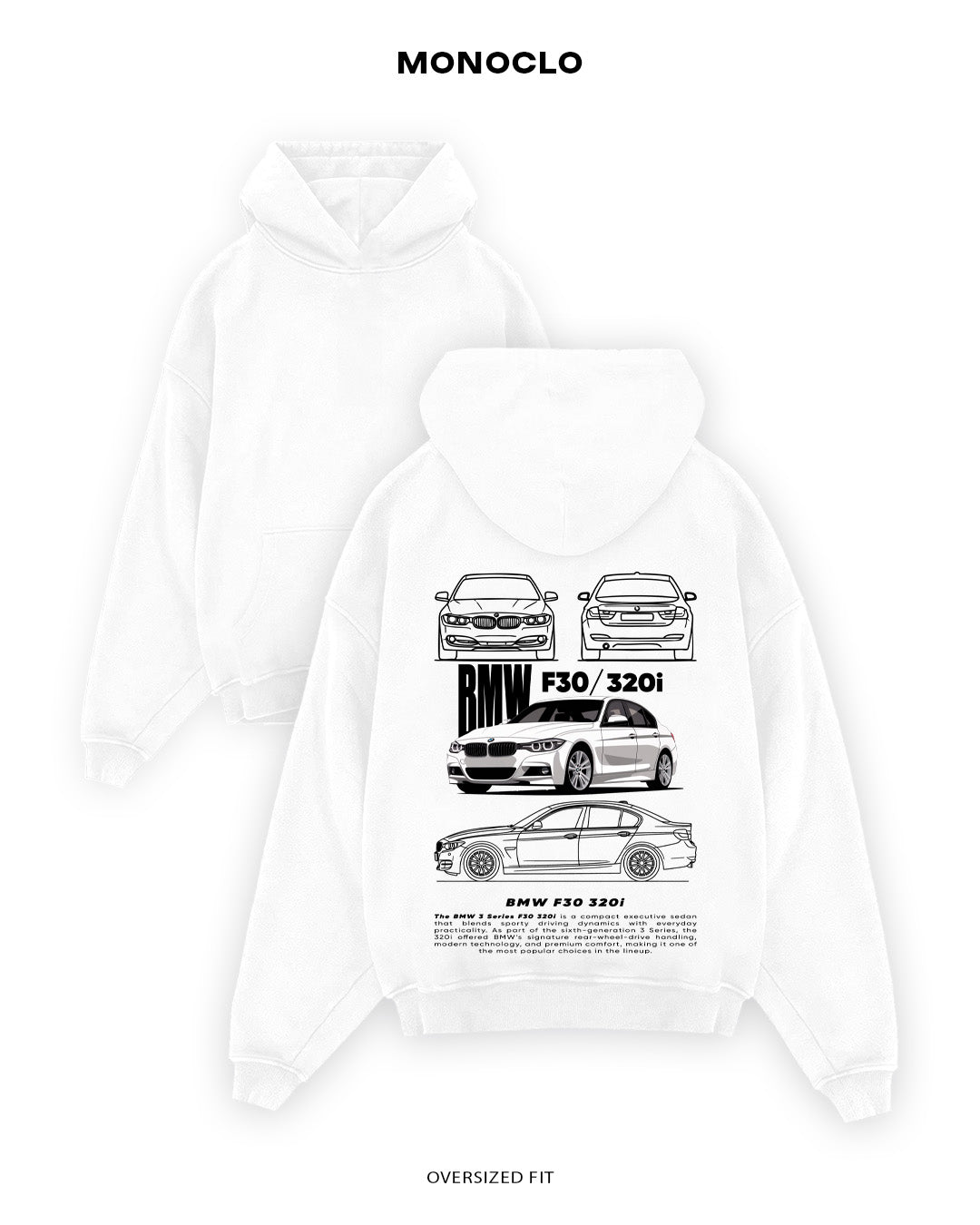Худі Monoclo BMW F30 / 320i - shop_name Білий