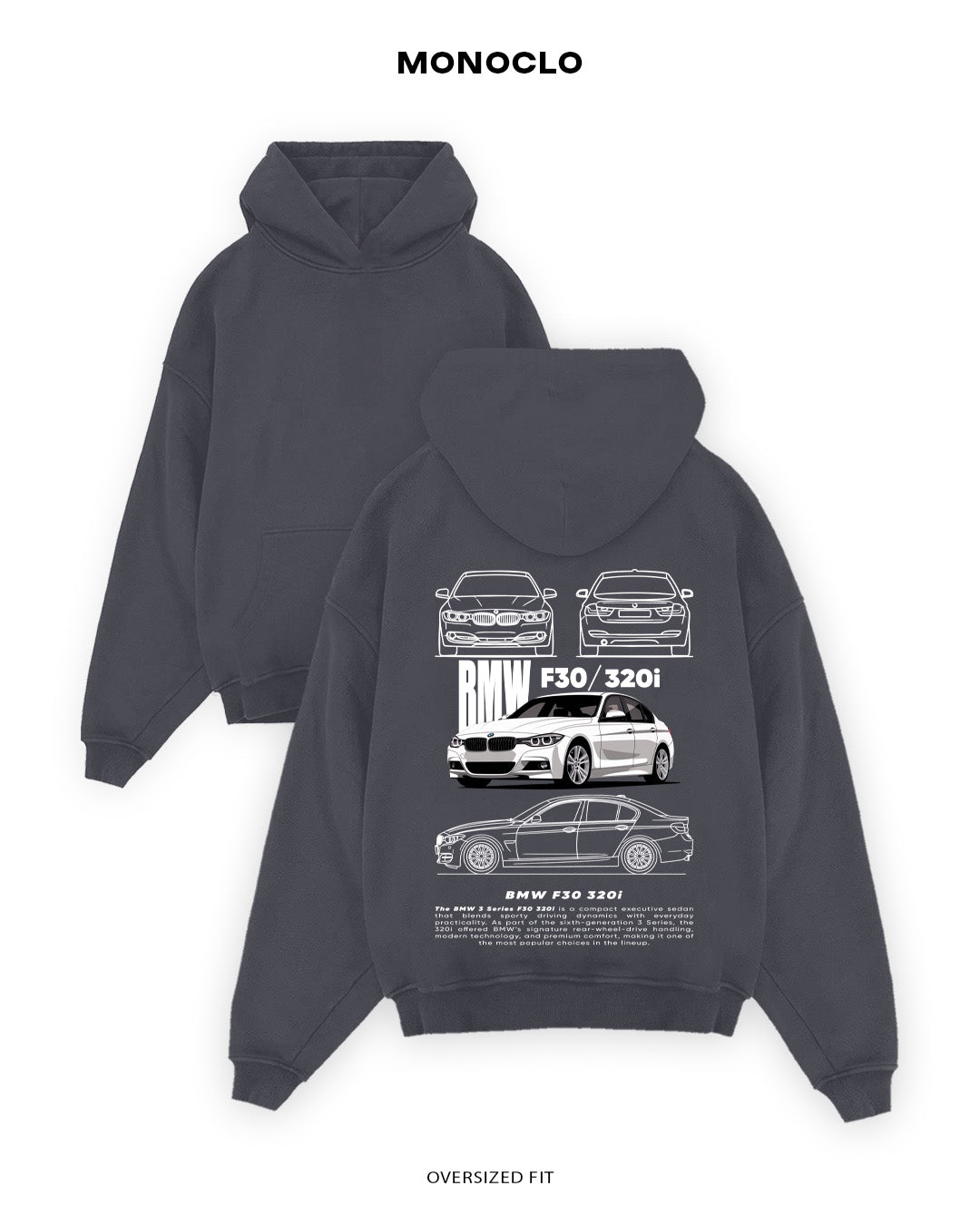 Худі Monoclo BMW F30 / 320i - shop_name Графітовий