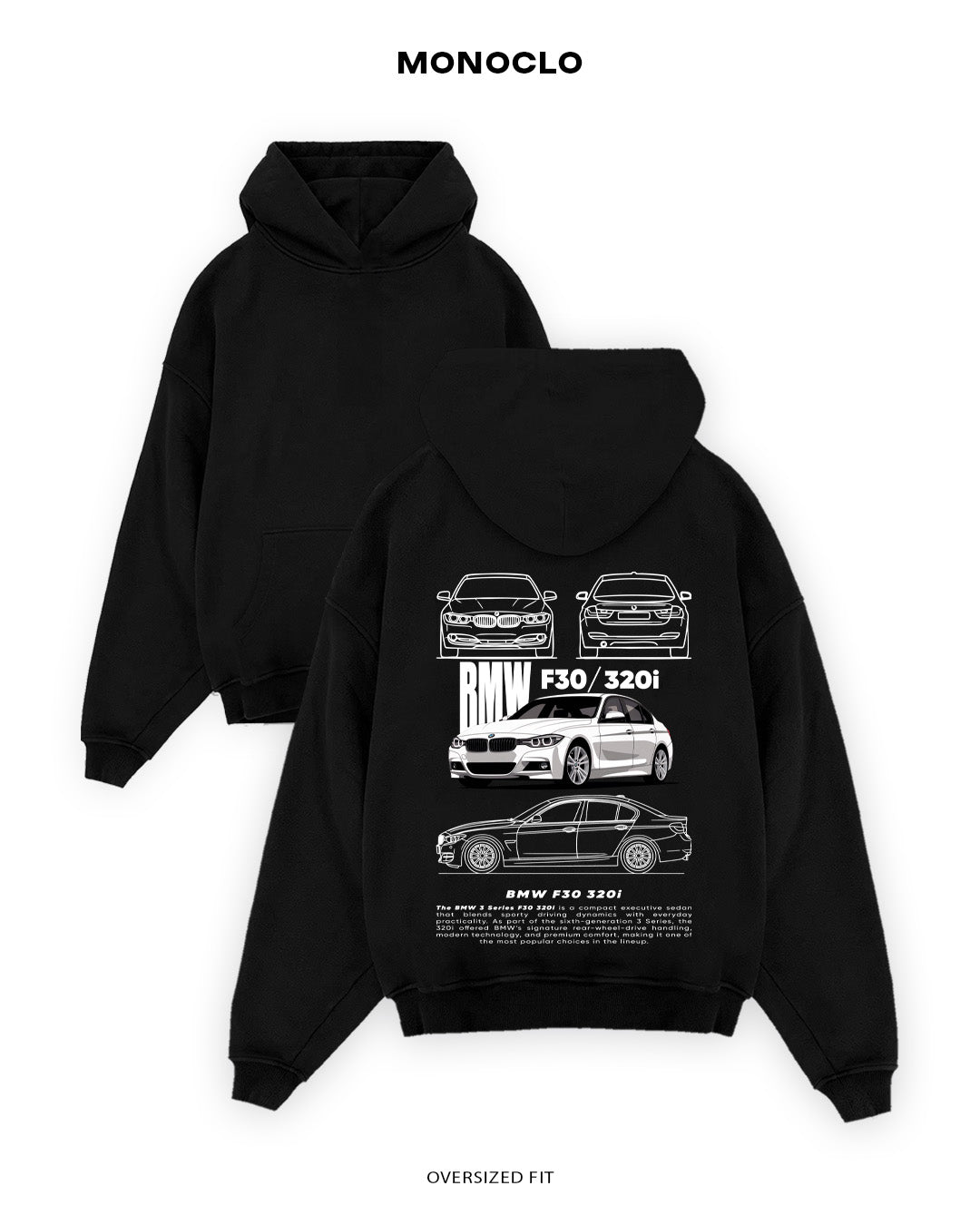 Худі Monoclo BMW F30 / 320i - shop_name Чорний