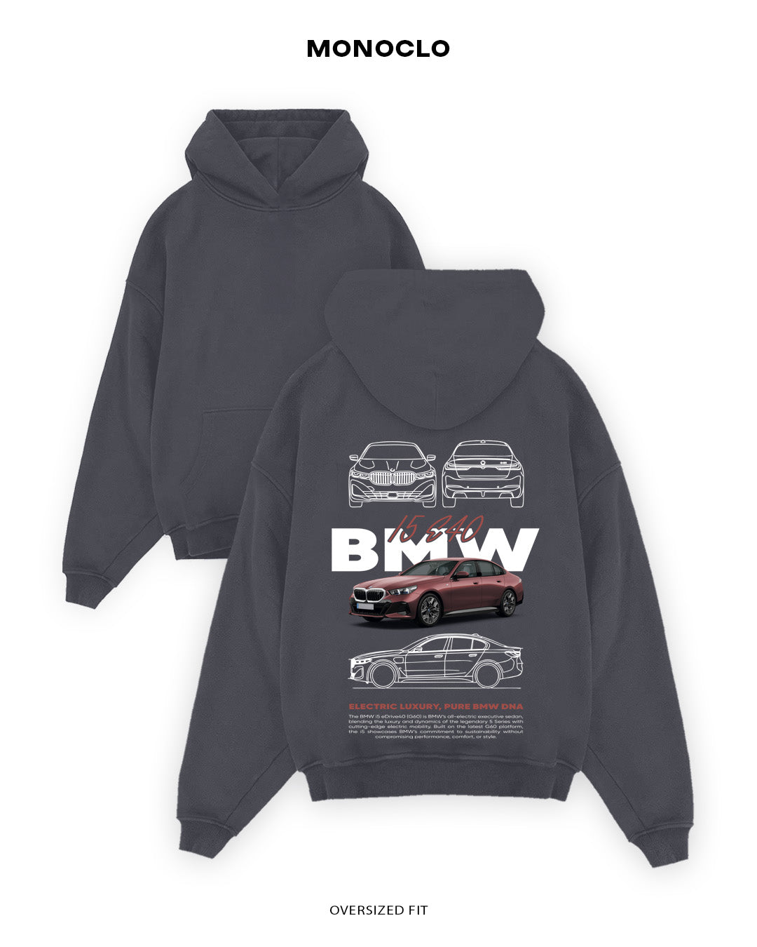 Худі Monoclo BMW i5 G60 - shop_name Графітовий