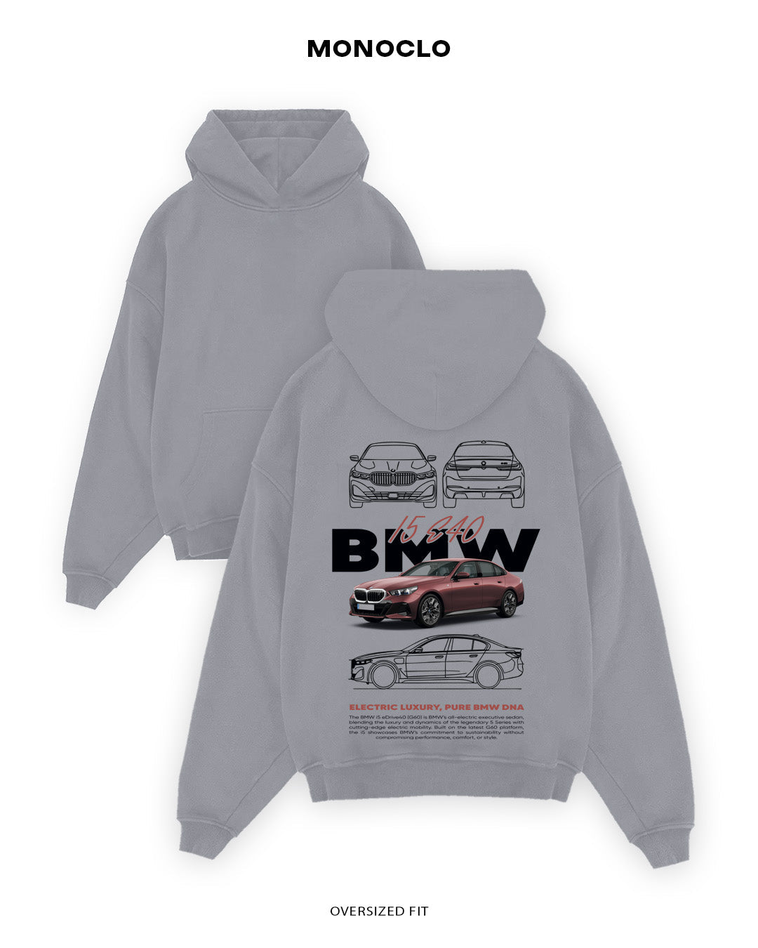 Худі Monoclo BMW i5 G60 - shop_name Сірий