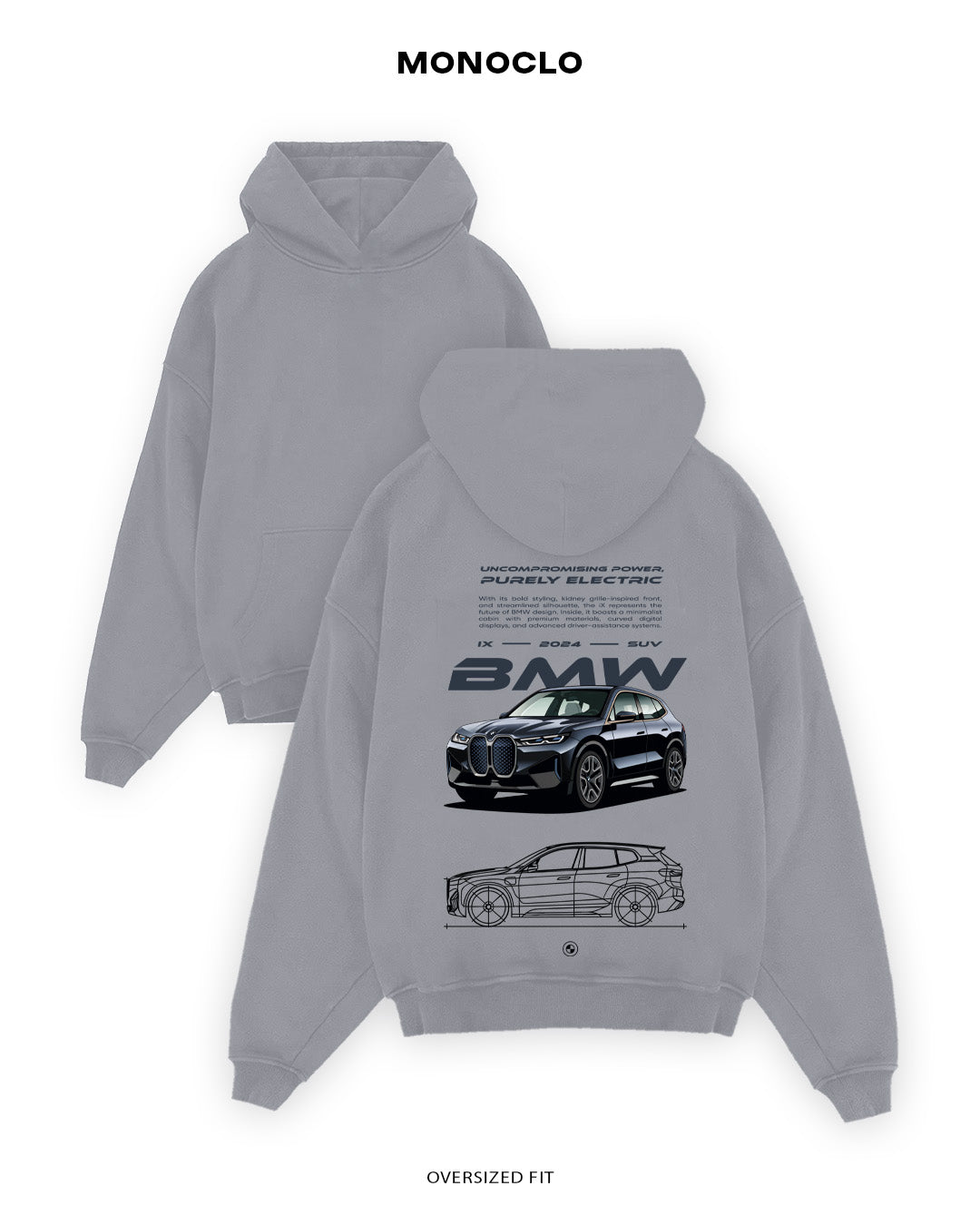 Худі Monoclo BMW iX 2024 - shop_name Сірий