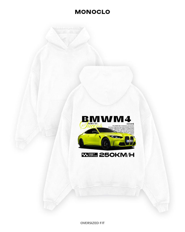 Худі Monoclo BMW M4 Born to Success – Оверсайз Унісекс - shop_name Білий