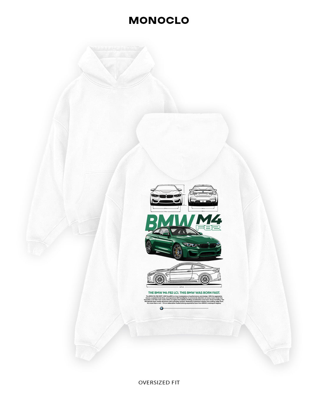 Худі Monoclo BMW M4 F82 Falcon - shop_name Білий