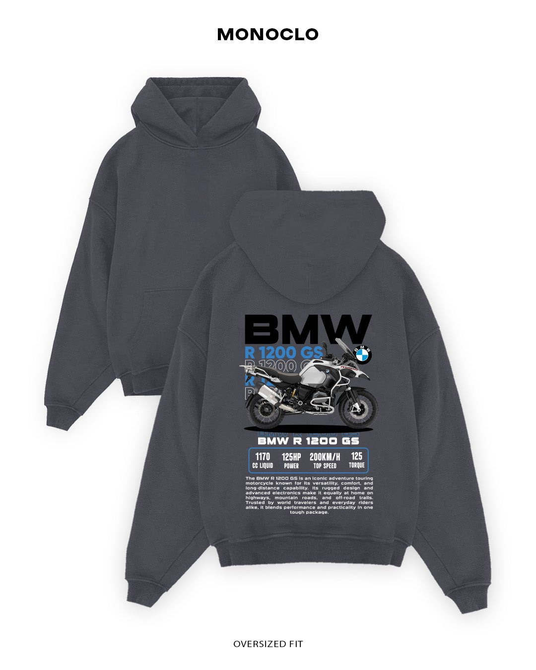 Худі Monoclo BMW R 1200 GS - shop_name Графітовий