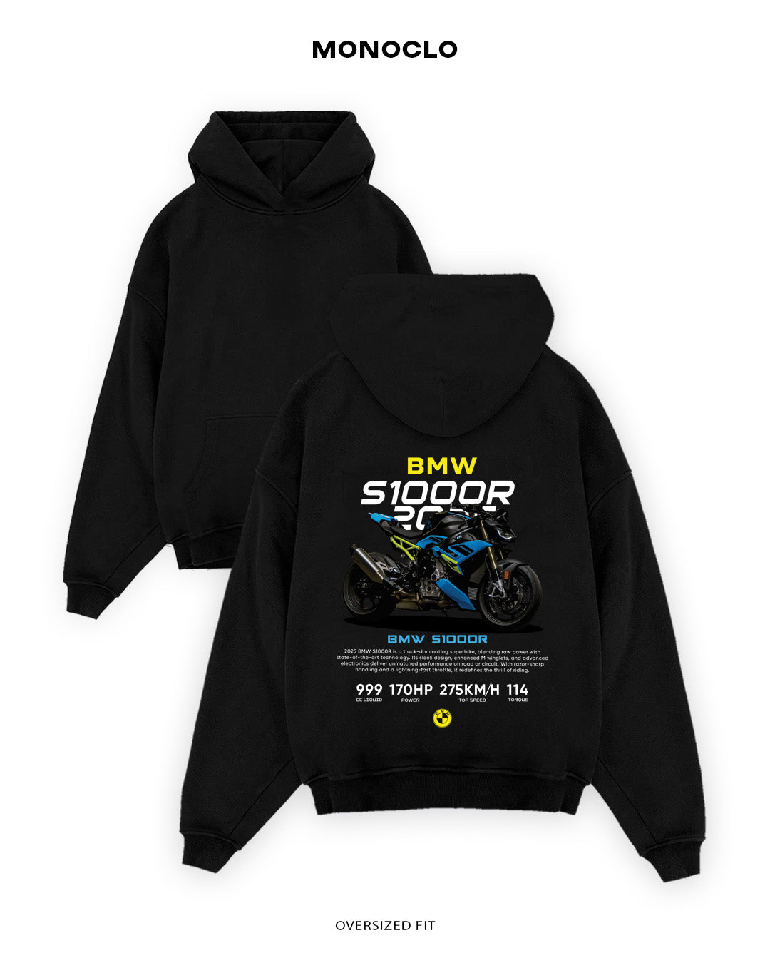 Худі Monoclo BMW S1000R - shop_name Чорний
