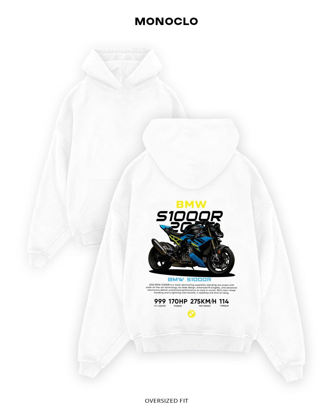 Худі Monoclo BMW S1000R - shop_name Білий