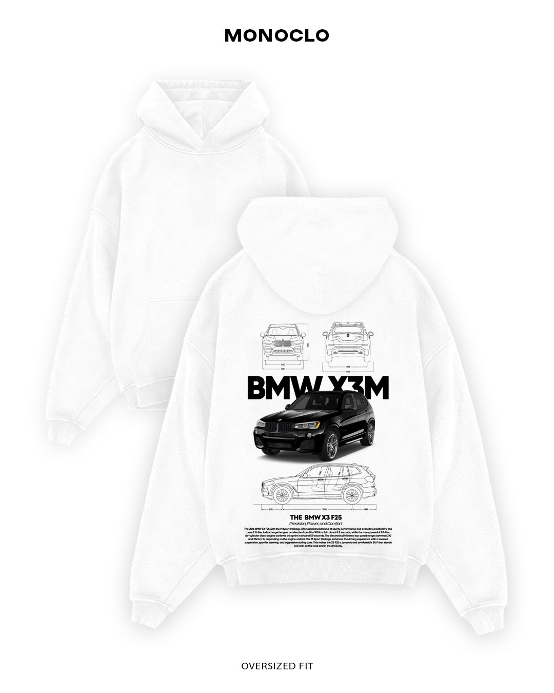Худі Monoclo BMW X3M Owl - shop_name Білий