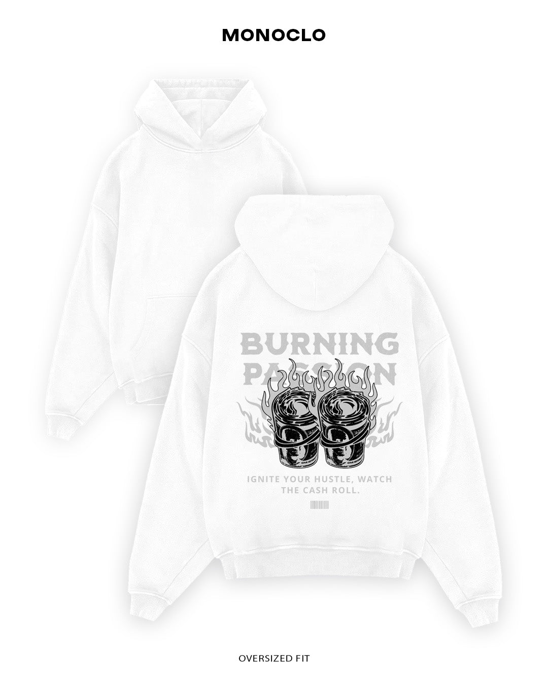 Худі Monoclo Burning Passion - shop_name Білий