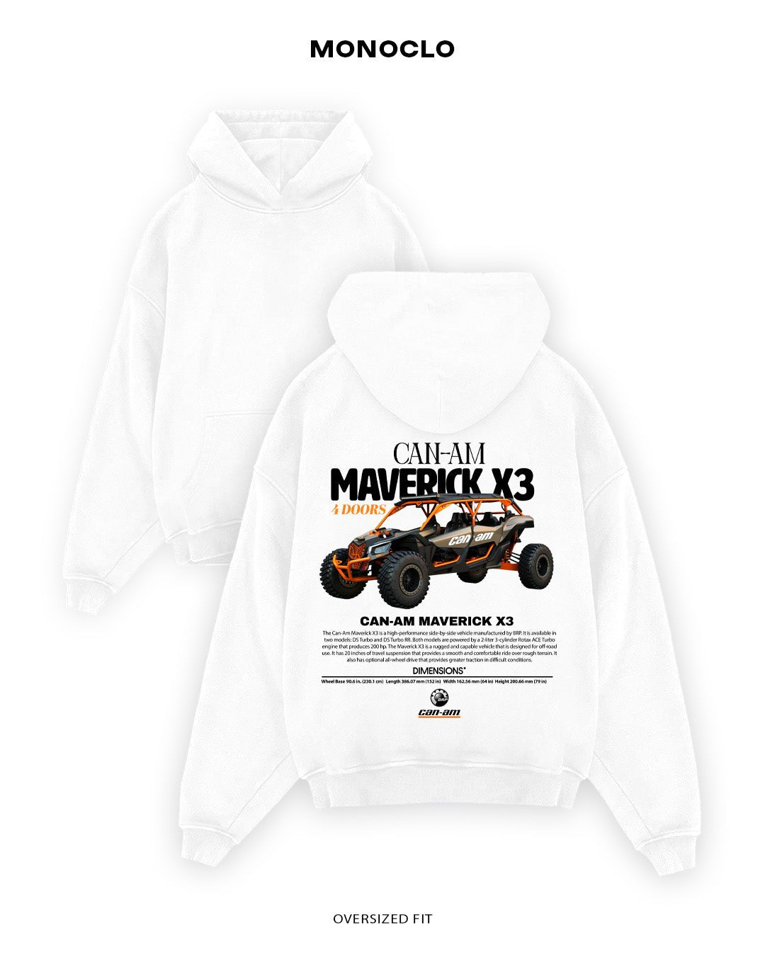 Худі Monoclo Can - Am Maverick X3 - shop_name Білий