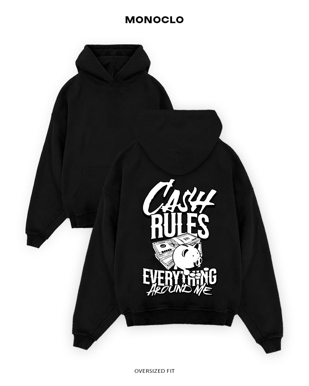 Худі Monoclo Cash Rules Everything Around Me - shop_name Чорний