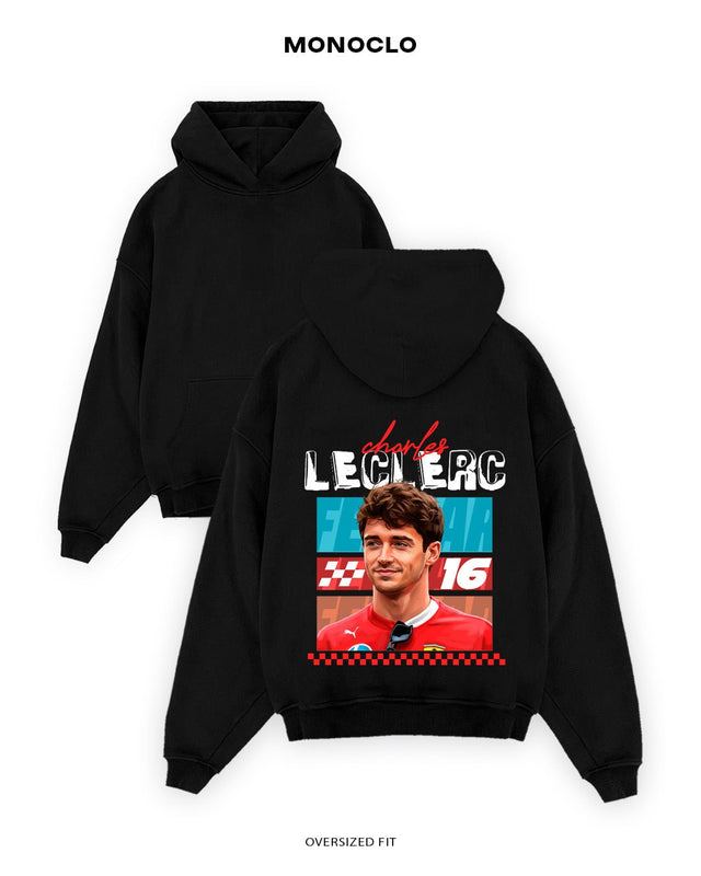 Худі Monoclo Charles Leclerc Ferrari 16 – Оверсайз Унісекс - shop_name Чорний