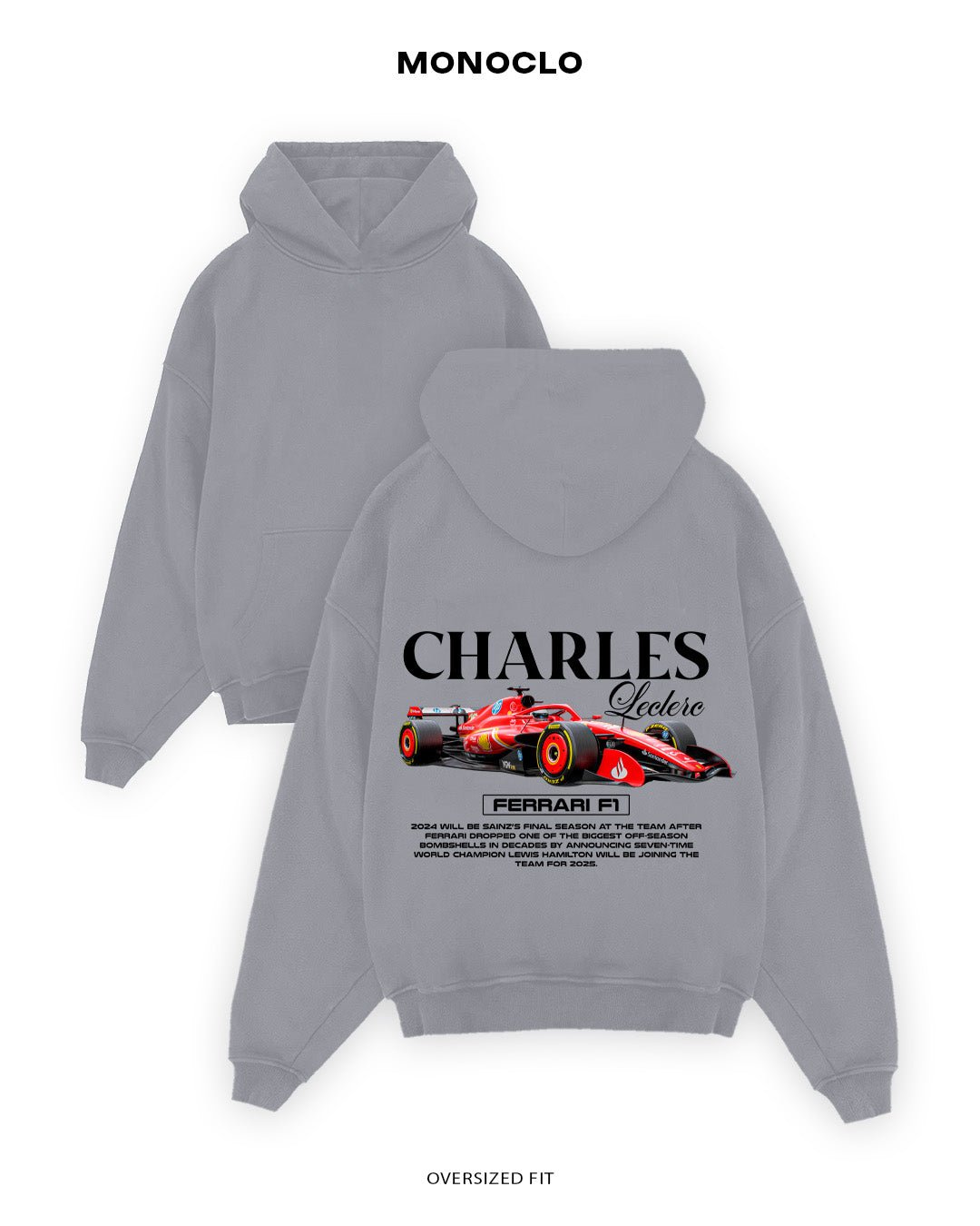 Худі Monoclo Charles Leclerc Ferrari F1 Baron - shop_name Сірий