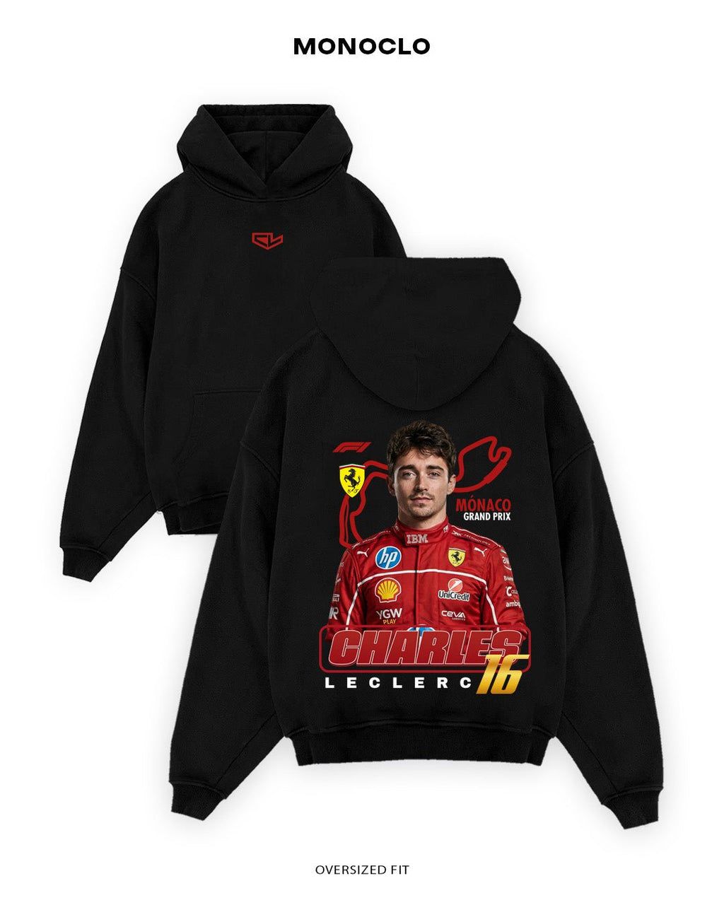 Худі Monoclo Charles Leclerc Monaco GP - shop_name Чорний